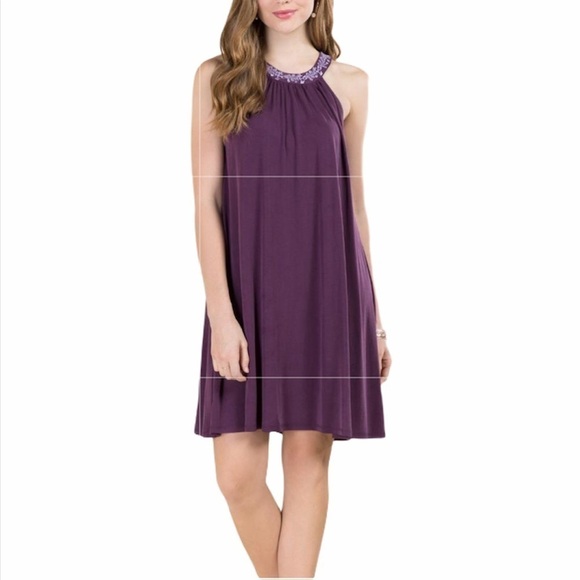 FRANCESCA’S Blue Rain plum sleeveless dress - Picture 1 of 9